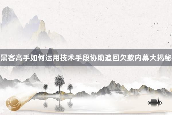 黑客高手如何运用技术手段协助追回欠款内幕大揭秘