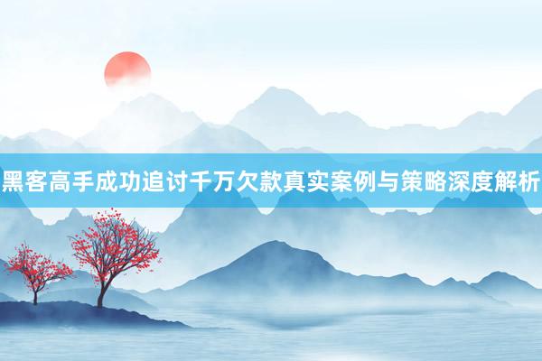 黑客高手成功追讨千万欠款真实案例与策略深度解析