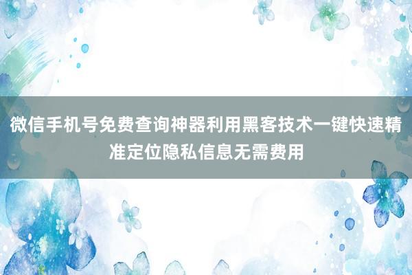 微信手机号免费查询神器利用黑客技术一键快速精准定位隐私信息无需费用